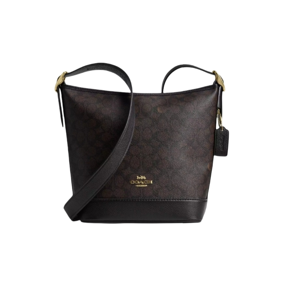 Coach CBH20 Jude Duffle Bag Dark Brown and Black Crossbody Bag